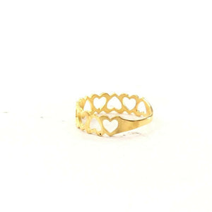 22k Ring Solid Gold Elegant Charm Heart Shape Ladies Ring Size R2059 mon - Royal Dubai Jewellers