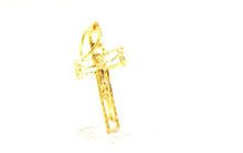 22k Pendant Solid Gold ELEGANT Simple Diamond Cut Crucifixion Pendant P2149mon - Royal Dubai Jewellers