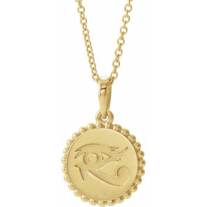 14K Yellow Eye of Horus 16-18" Necklace 86872NY - Royal Dubai Jewellers