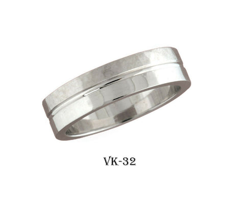 18k Solid Gold Elegant Ladies Modern Vertical Carbide Flat Band 6MM Ring VK32v - Royal Dubai Jewellers