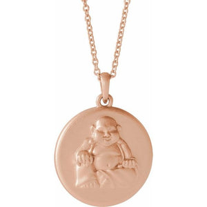 14K Rose Buddha 16-18" Necklace 86851R - Royal Dubai Jewellers