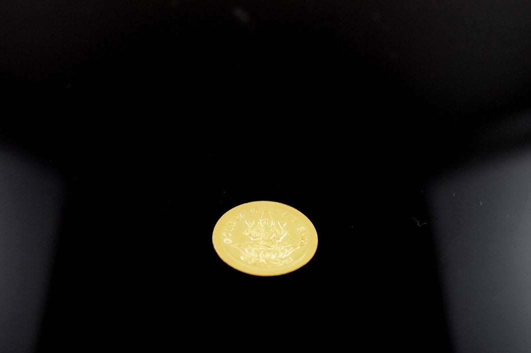 22K Yellow Solid Gold Religious Coin Handmade Ganesh Glossy Finish - Royal Dubai Jewellers