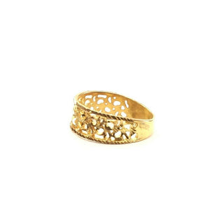 22k Ring Solid Gold ELEGANT Charm Ladies Floral Band SIZE 7 "RESIZABLE" r2339z - Royal Dubai Jewellers