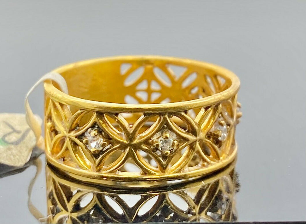 22k Ring Solid Gold ELEGANT Charm Ladies Band SIZE 7 