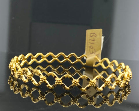 22k Solid Gold Elegant Bangle B7103 - Royal Dubai Jewellers