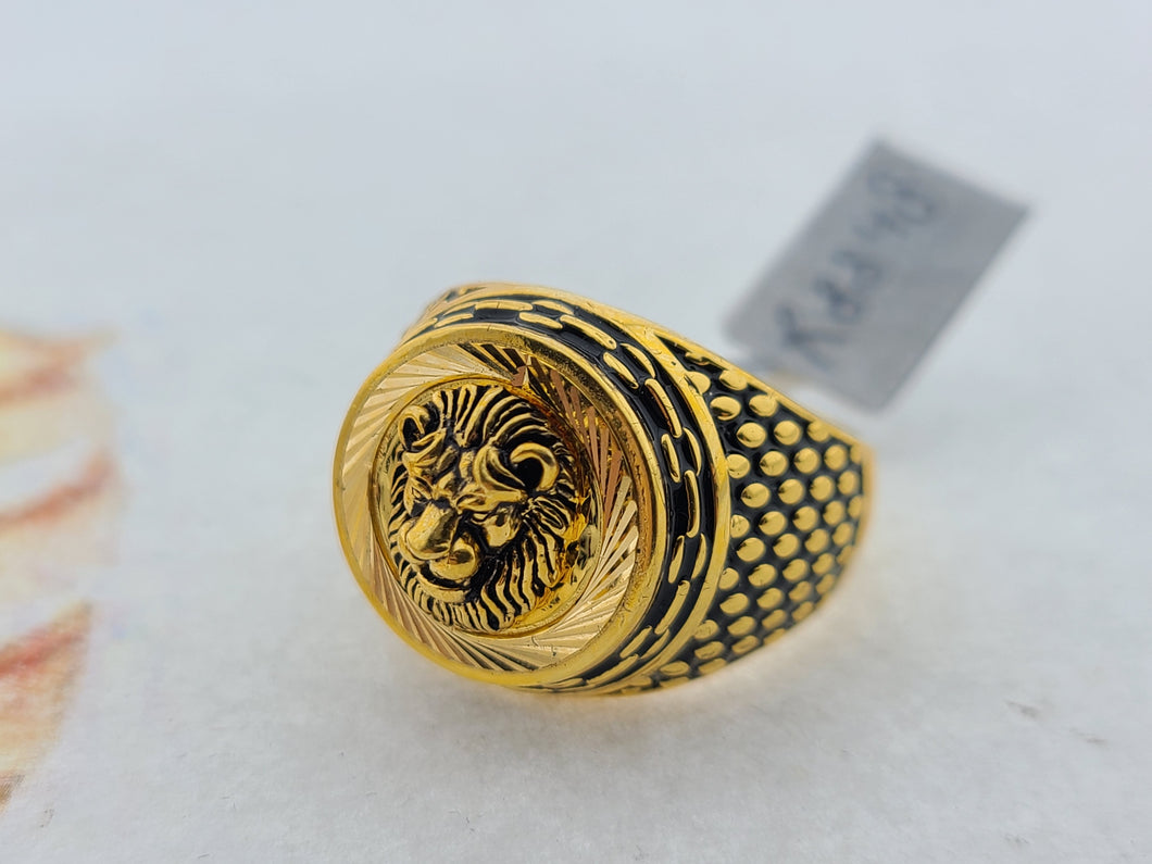 22K Solid Gold Lion Ring R8848 - Royal Dubai Jewellers