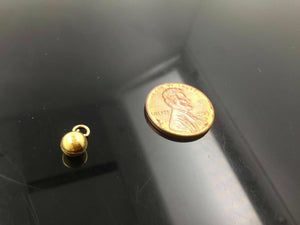 22k Solid Gold Bell FINDINGS Ball Shape bead sphere spacer charm pendant clasp - Royal Dubai Jewellers