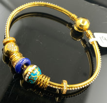 22k Bangle Bracelet Solid Gold Ladies Designer Charms with Enamel BR5264 - Royal Dubai Jewellers