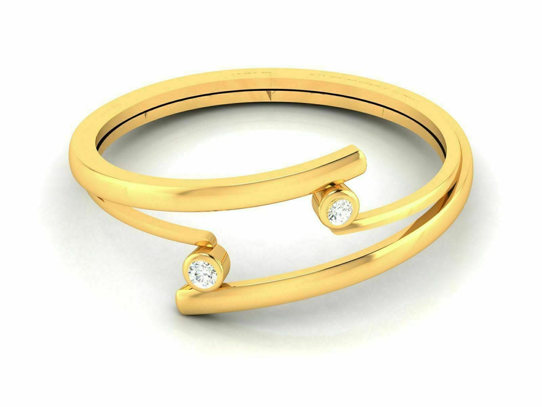 22k Ring Solid Gold Ladies Jewelry Modern Twist Design CGR31 - Royal Dubai Jewellers