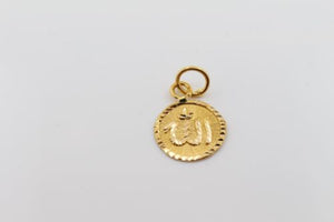 22k 22ct Solid Gold Muslim Religious Allah Pendant Modern Round Design p969 ns - Royal Dubai Jewellers