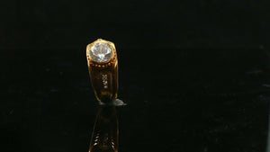 22k Ring Solid Gold ELEGANT Charm Mens Stone Band SIZE 10 "RESIZABLE" r2301 - Royal Dubai Jewellers