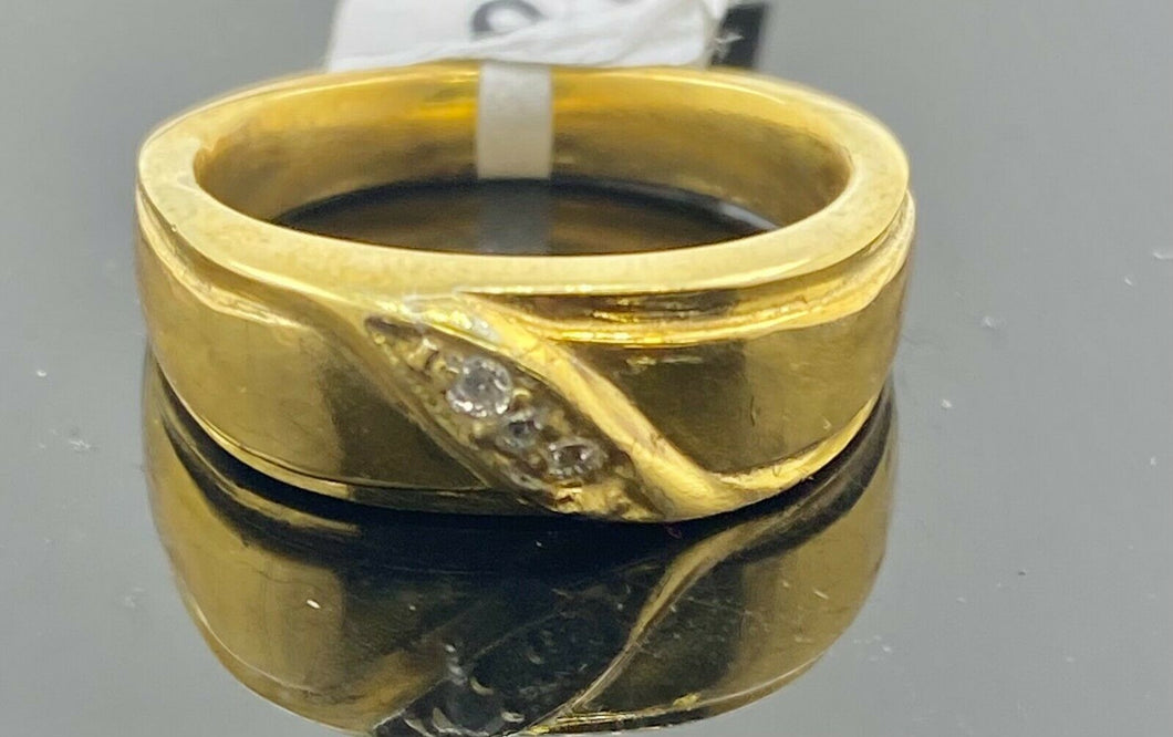 22k Ring Solid Gold ELEGANT Charm Cross Band SIZE 5-1/2 