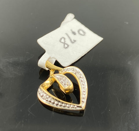 18K Solid Gold Heart Pendant P4509 - Royal Dubai Jewellers