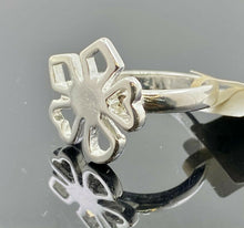 Solid White Gold Ring With Simple Floral Face Design SM12 - Royal Dubai Jewellers