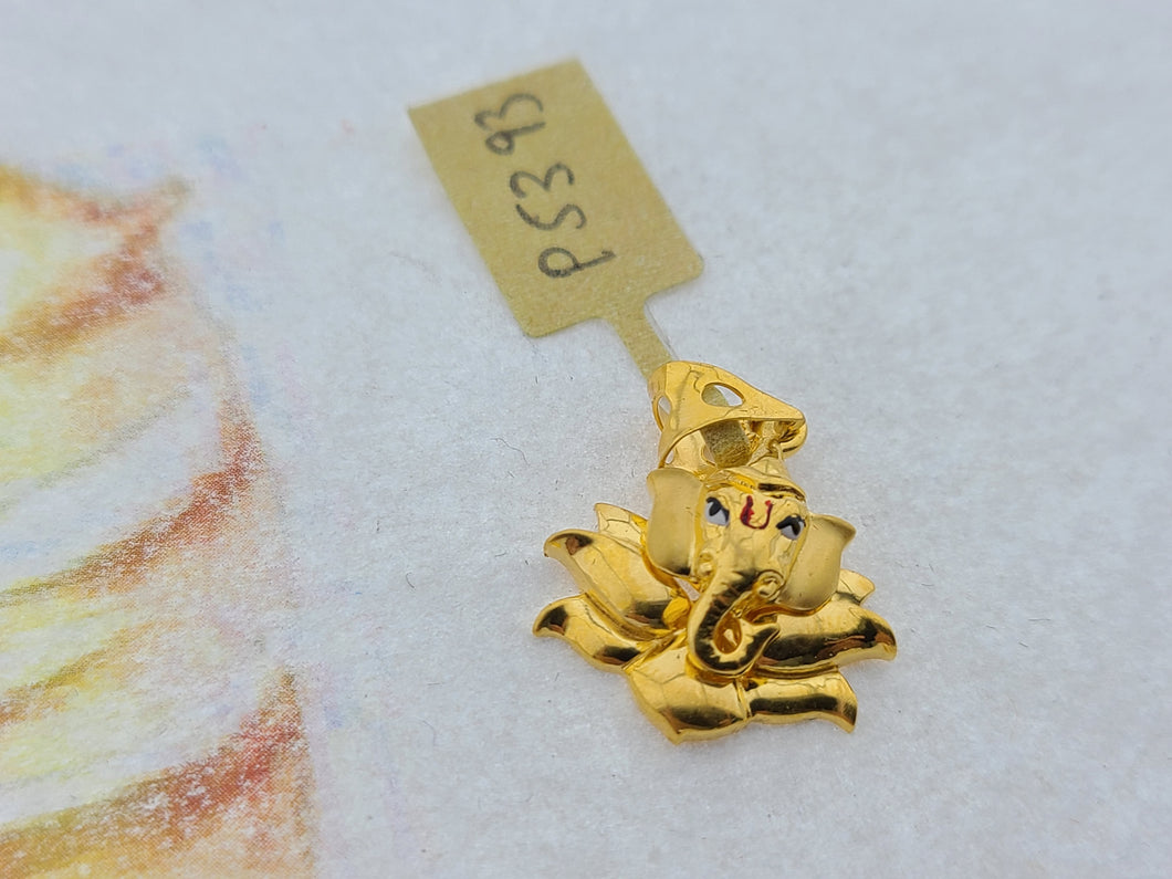 22K Solid Gold Lord Ganesh Pendant P5393 - Royal Dubai Jewellers