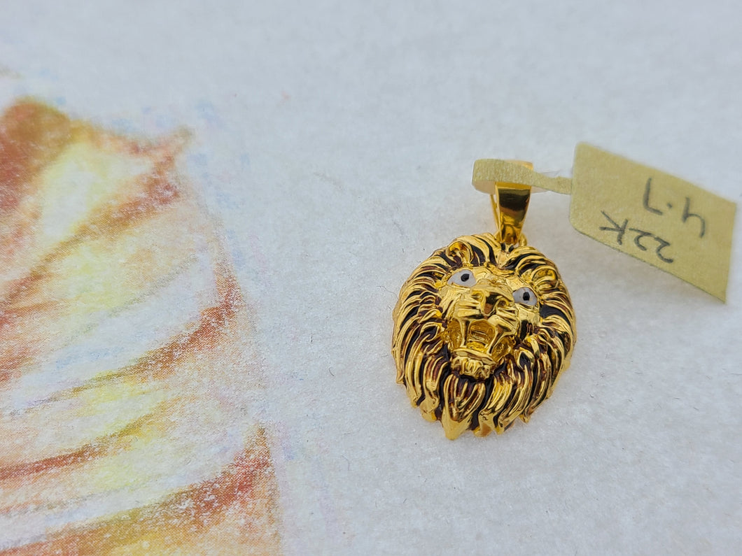 22K Solid Gold Lion Pendant P5392 - Royal Dubai Jewellers