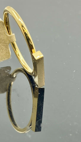 22k Ring Solid Gold ELEGANT Modern Simple Rectangular Bar Ladies Band r2385z - Royal Dubai Jewellers