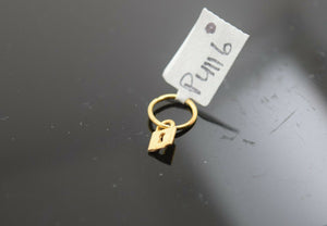 22k Pendant Solid Gold ELEGANT Simple Diamond Cut Lock Pendant P4116mon - Royal Dubai Jewellers