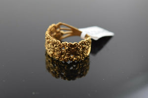 22k Ring Solid Gold ELEGANT Charm Woman Floral Band SIZE 8 "RESIZABLE" r2442 - Royal Dubai Jewellers