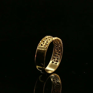 22k Ring Solid Gold Elegant Diamond Cut Design Ladies Ring Size R2053 mon - Royal Dubai Jewellers