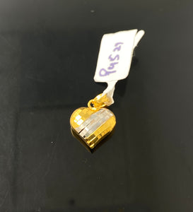 22K Solid Gold Rhodium Heart Pendant p4521 - Royal Dubai Jewellers