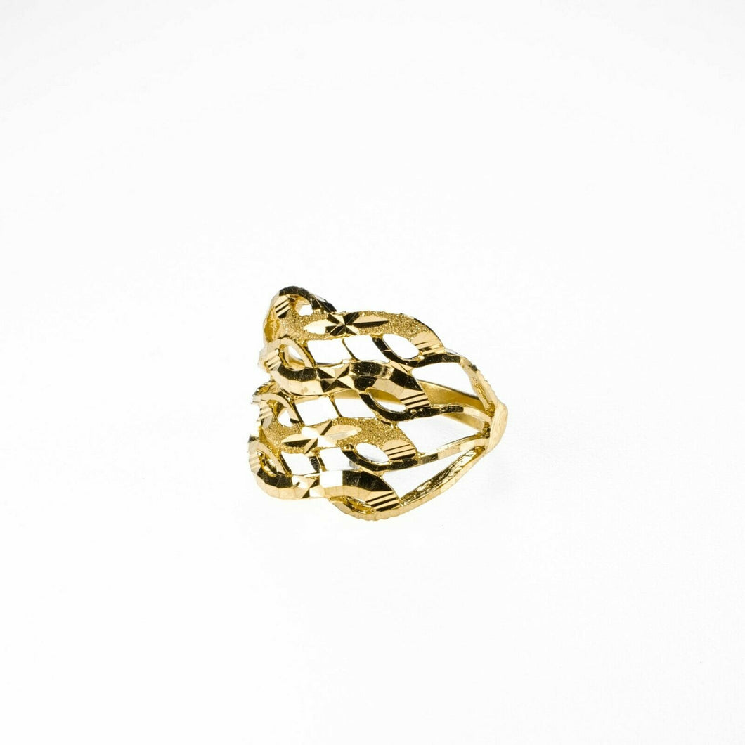 22k Ring Solid Gold Men Jewelry Simple Diamond Cut Geometric Design R2005 - Royal Dubai Jewellers