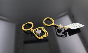 21K Solid Gold Hoops With Box Charm E20224 - Royal Dubai Jewellers