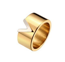 Solid Gold Ladies Ring Elegant V Symbol Modern Band SM18 - Royal Dubai Jewellers