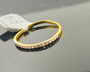 22k Solid Gold Simple Thin Stones Encrusted Band r3766 - Royal Dubai Jewellers