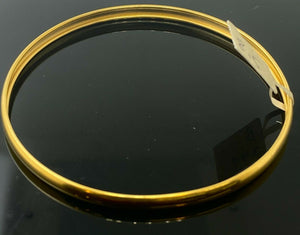 22k Bangle Solid Gold Simple Ladies Plain Ultra Thin High Polished Design B349 - Royal Dubai Jewellers