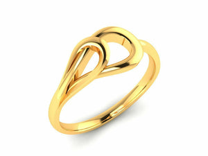 22k Ring Solid Gold Ladies Jewelry Modern Double Loop Band CGR43 - Royal Dubai Jewellers