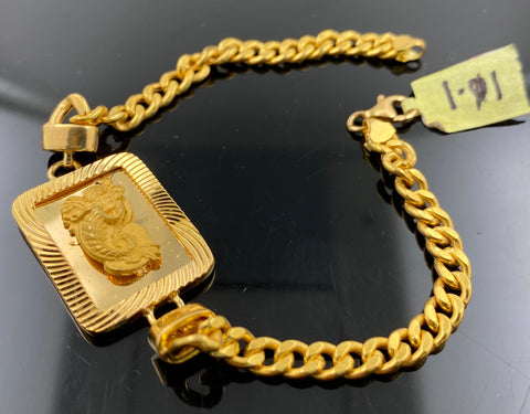 21k Solid Gold Exquisite Lades Bracelet with Lady Medusa Design b1025 - Royal Dubai Jewellers