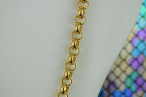 18k Chain Solid Gold Simple Elegant Long Rolo Link Design C027 - Royal Dubai Jewellers