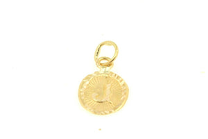 22k 22ct Solid Gold Charm Letter J Pendant Oval Design p1134 ns - Royal Dubai Jewellers