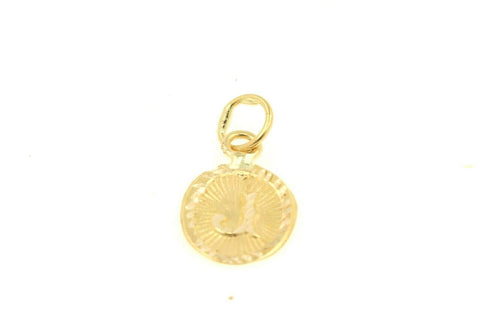 22k 22ct Solid Gold Charm Letter J Pendant Oval Design p1134 ns - Royal Dubai Jewellers