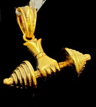22k 22ct Solid Gold ELEGANT Simple Diamond Cut Muscle Builder Pendant P1508 - Royal Dubai Jewellers