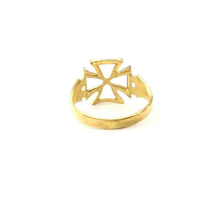 22k Ring Solid Gold ELEGANT Charm Men  Cross Band SIZE 10 "RESIZABLE" r2337 - Royal Dubai Jewellers