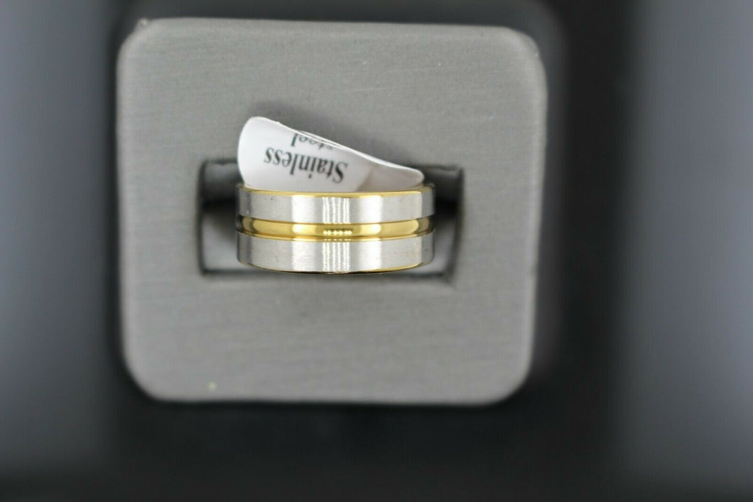 18k Solid Gold Elegant Ladies Modern Shiny Disc Finish Band Ring R9112m - Royal Dubai Jewellers