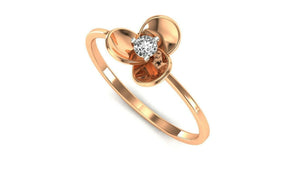18k Ring Solid Rose Gold Ladies Jewelry Elegant Simple Floral Band CGR76R - Royal Dubai Jewellers