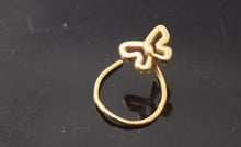 Authentic 18K Yellow Gold Charm Nose Ring Butterfly Design n10 - Royal Dubai Jewellers