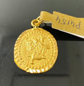 22K Solid Gold Hindu Religious Hanuman Pendant p4154 - Royal Dubai Jewellers