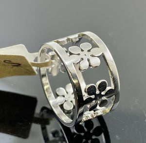 Solid White Gold Ring Elegant Infinity Floral Design SM13 - Royal Dubai Jewellers