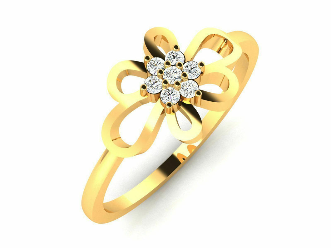 22k Ring Solid Gold Ladies Jewelry Modern Floral Shape Band CGR37 - Royal Dubai Jewellers