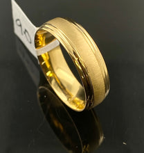 18k Solid Gold Ring Band Unisex Double Channel Matte Polished Plain Design r2635 - Royal Dubai Jewellers