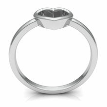18k Ring Solid White Gold Ladies Jewelry Modern Heart Pattern CGR7W - Royal Dubai Jewellers