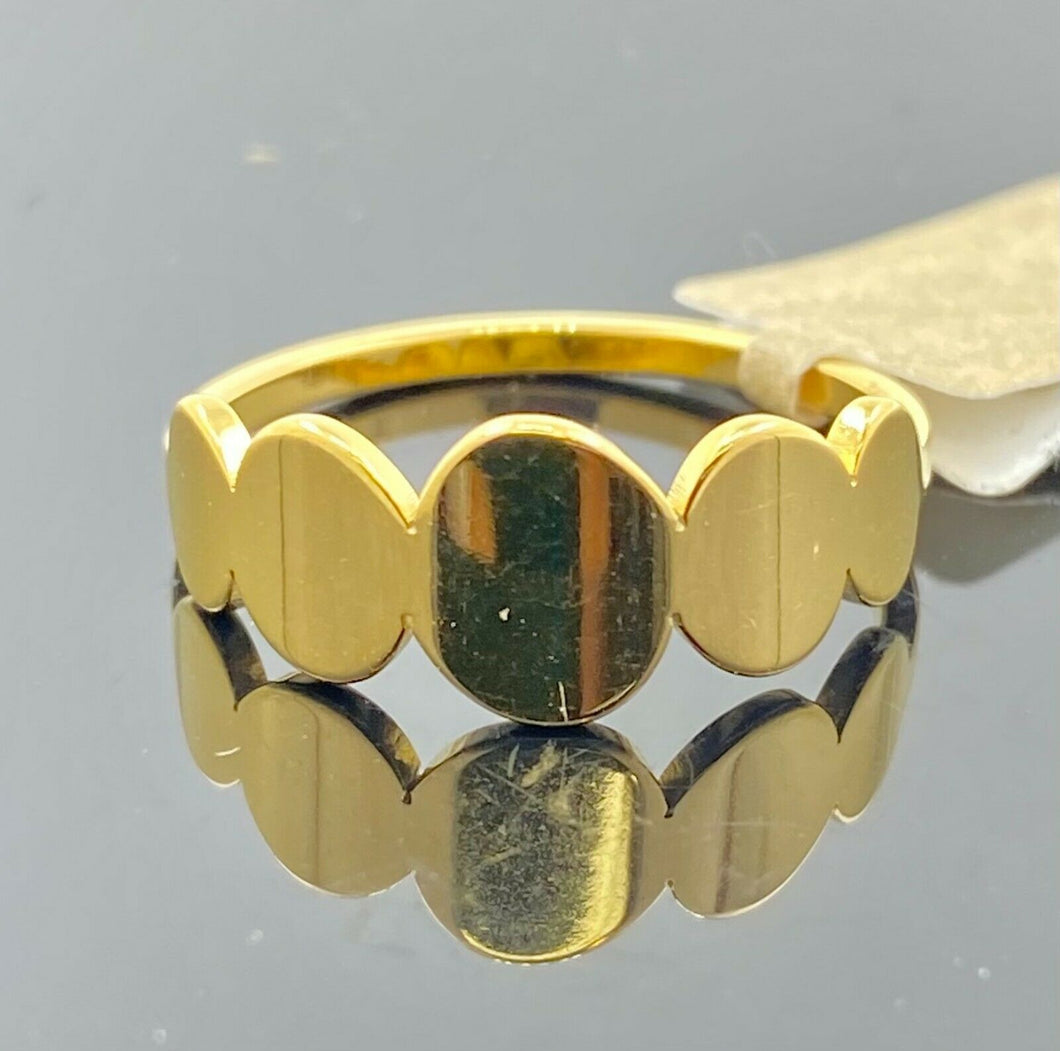 22k Ring Solid Gold ELEGANT Charm Five Circle Design Ladies Band r2104zz - Royal Dubai Jewellers