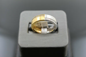 18k Solid Gold Elegant Ladies Modern Zirconia Shiny Finish Band Ring R9475m - Royal Dubai Jewellers