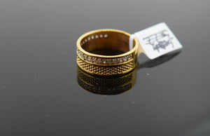 22k Ring Solid Gold ELEGANT Charm Mens Band SIZE 7.5 "RESIZABLE" r2536mon - Royal Dubai Jewellers