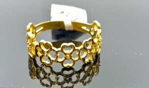 22k RIng Solid Gold Elegant Charm Clover Design Ladies Ring Size R2070 mon - Royal Dubai Jewellers
