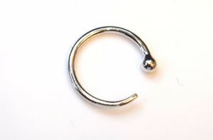 Authentic 18K White Gold Nose Pin Ring n017 - Royal Dubai Jewellers